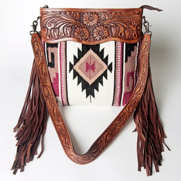 American Darling Signature Crossbody Hand Tooled Saddle Blanket Genuine Leather women bag western handbag purse
